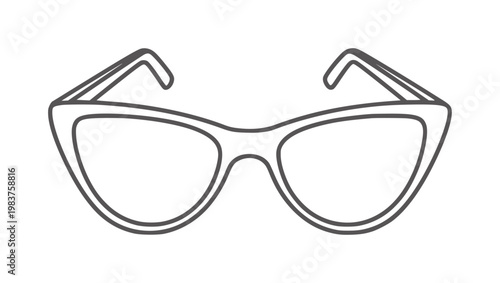 Black and white line of cat eye sunglasses front view cat-eye