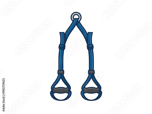 Blue suspension training straps with black handles, designed for bodyweight exercises and fitness.