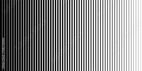 Lines background. Horizontal black lines with gradient fade from left to right. Striped pattern creating smooth transition from dark to light for abstract, tech. Eps10