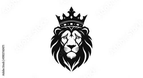 Foto Majestic Lion Head With Crown Symbolizing Power, Royalty, Strength, and Leadersh