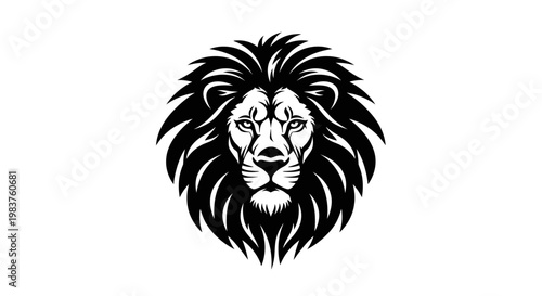 Majestic Black Lion Head Symbol Represents Strength, Power, and Royalty