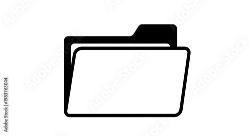 Naklejka Black and white folder icon clean vector style minimal flat design