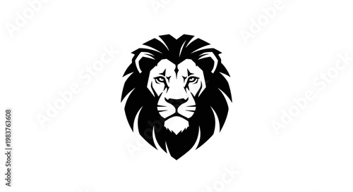 Powerful Black Lion Head Emblem Symbolizing Strength and Royalty
