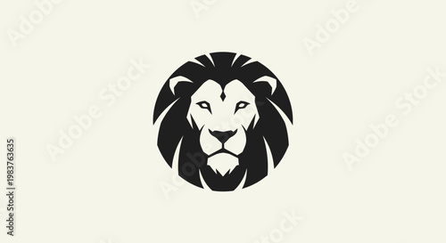 Powerful Black Lion Head Logo Icon Symbolizing Strength and Courage
