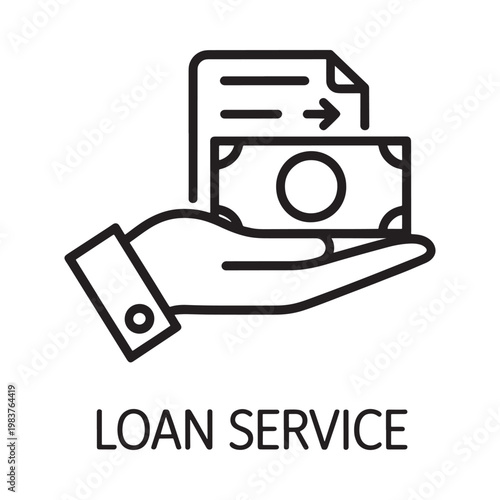 Hand offering money with a document representing financial transactions