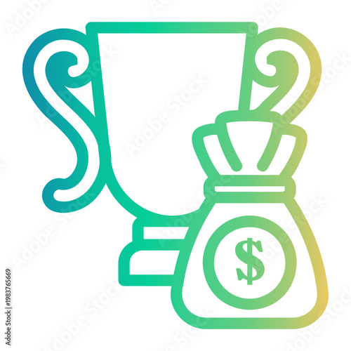 first prize Line Gradient Icon