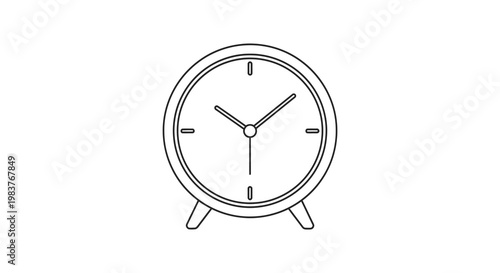 Simple analog clock illustration with a clean dark silhouette