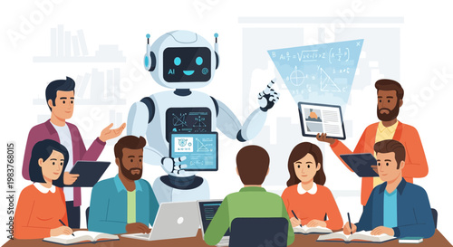 Robot Teacher Educating Diverse Students in a Modern Classroom