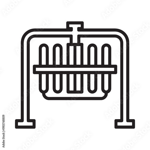 Simple line drawing of a vintage lottery or raffle drum