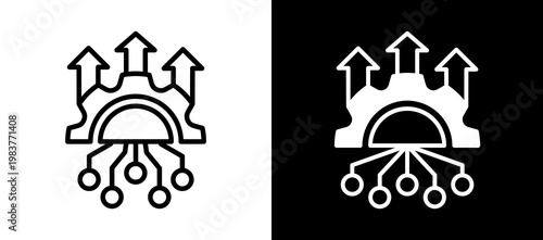 Technology Upgrade whiteblack icon