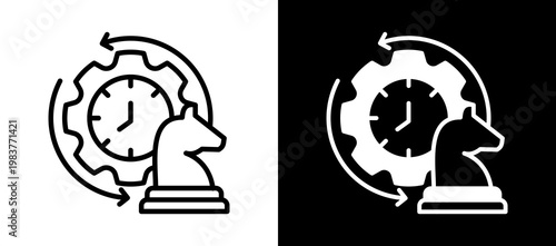 Strategic Shift whiteblack icon