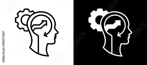 Mindset Shift whiteblack icon