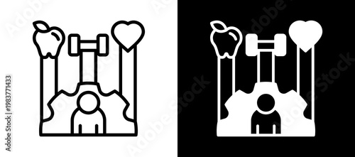 Lifestyle Change whiteblack icon