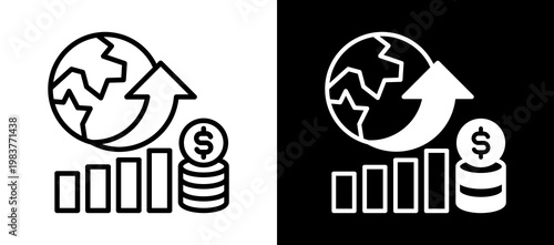 Economic Reform whiteblack icon