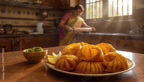 Fafda, a favored snack from Gujarat, India.