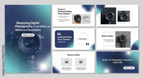 Close up professional camera lens with reflections.