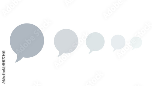 Conversation Bubbles in a Row: A sequence of five subtly graded conversation bubbles, aligned neatly. This graphic portrays the essence of interaction and communication.