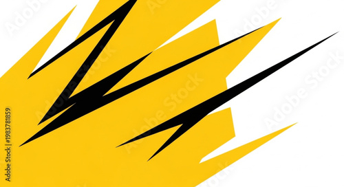 Abstract jagged yellow and black energy shapes graphic design.