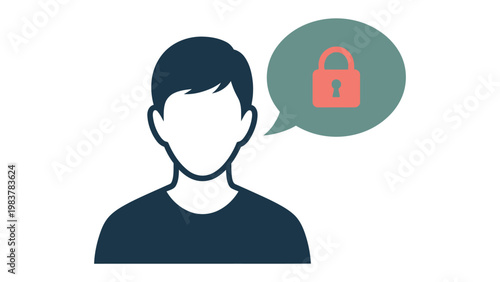 Data Security Concept: A visual representation of privacy, with a person contemplating security measures, highlighting the need for vigilance in safeguarding information.