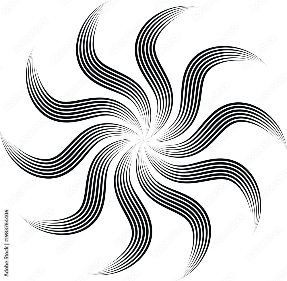 Fototapeta premium A seamless black and white abstract swirl pattern featuring floral tribal ornaments and wave textures for a decorative fashion wallpaper design