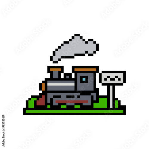 Steam Train Locomotive Pixel Art