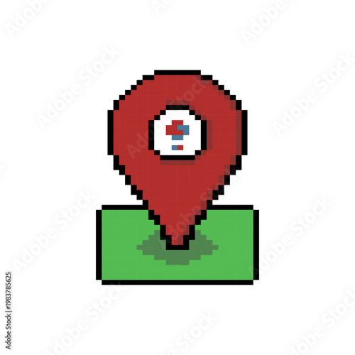 Branded Location Pin Pixel Art