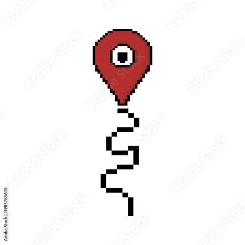 Wavy Trail Location Pin Pixel