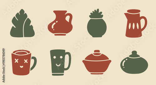 Collection of Handcrafted Ceramic Pottery and Kitchenware.