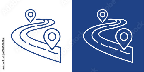 Journey Blue And White Icon Style Collection