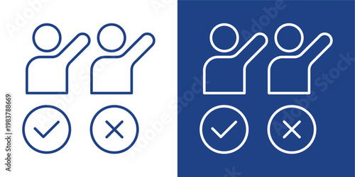 User Participation Blue And White Icon Style Collection