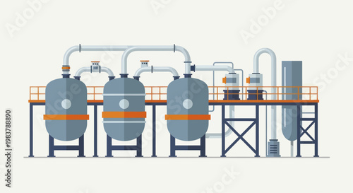 Industrial Chemical Plant with Storage Tanks and Processing Units.