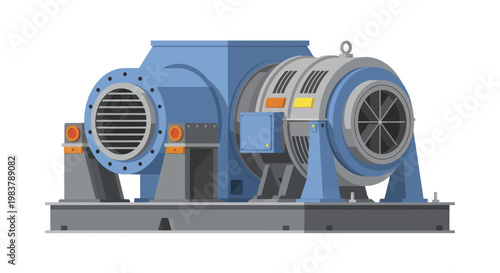 Industrial electric motor and pump assembly for power generation.