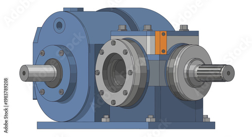 Industrial Gearbox for Heavy Duty Mechanical Power Transmission.