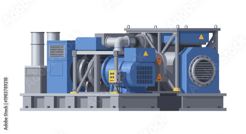 Industrial Generator Set for Power Generation and Energy Supply.