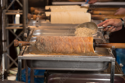 Kürtőskalács, also known as chimney cake, a traditional spit cake pastry originating from Hungarian-speaking regions in Romania and Hungary. 