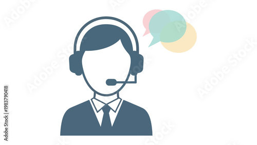 Customer Service Representative Icon: An illustration that depicts a customer service representative with a headset, symbolizing communication and assistance.