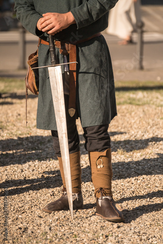  a collectible medieval-style sword , Steel Hunting Long Sword, Battle Sword