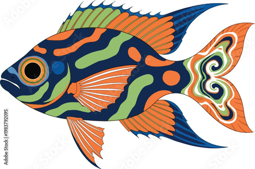 Fish vector silhouette illustration on white background