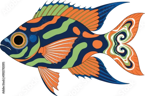 Fototapeta Fish vector silhouette illustration on white background