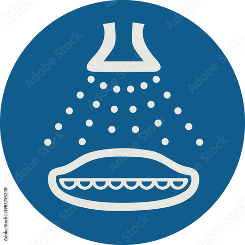 Simbolo che indica che spruzzo d'acqua per una scialuppa deve essere attivato durante il lancio, Simbolo M043