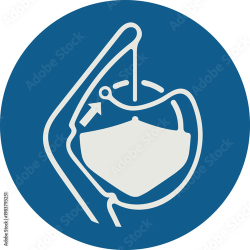 Simbolo di obbligo: le lamentele sulla scialuppa devono essere rilasciate nella sequenza di lancio, Simbolo M045