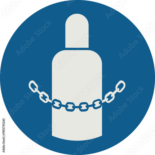 Simbolo di obbligo di fissare le bombole di gas in modo sicuro, Simbolo M046