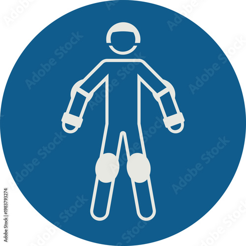 Simbolo di obbligo di indossare attrezzature sportive a rulli protettivi, Simbolo M049