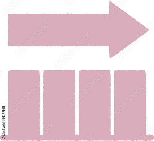 Bar Graph -2- Parallel -1- color, isolated on white background