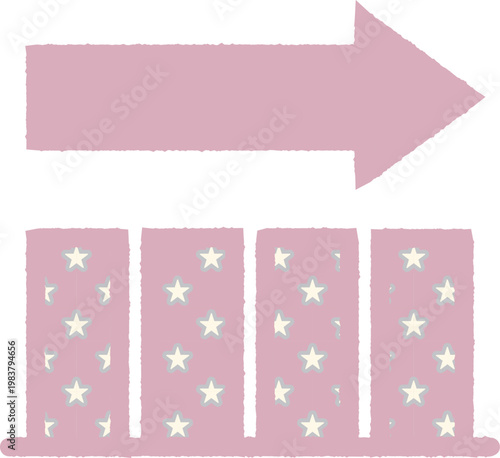 Bar Graph -2- Parallel -1- Star, isolated on white background