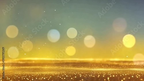 Glowing golden lights on a beach at sunset