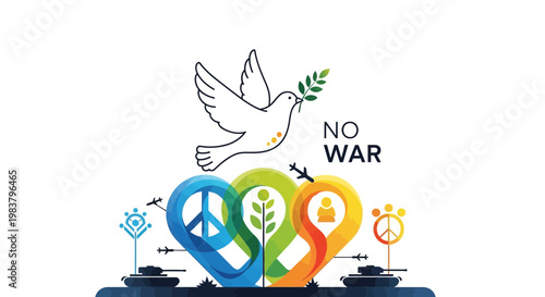 Dove of Peace Symbolizing No War and Global Harmony