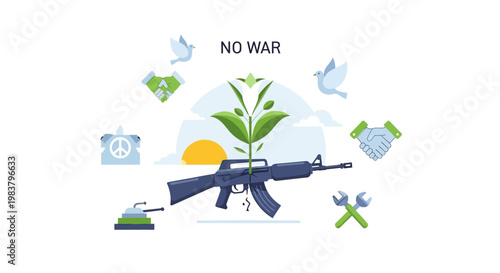 No War Concept: Peace, Growth, and Harmony Over Conflict