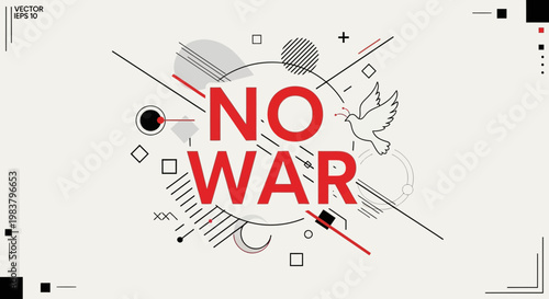 No War Dove Geometric Abstract Background