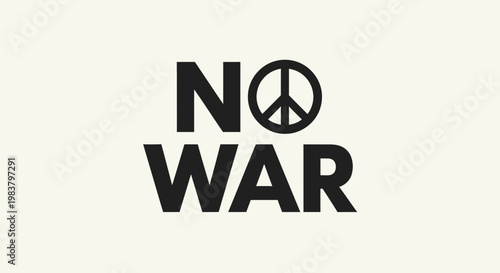 No War Peace Symbol Text Graphic